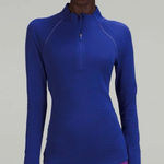 Lululemon Ventscape Half Zip Long Sleeve Psychic Blue Size 10 Photo 0