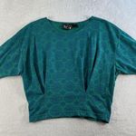 Vtg 80s Pasta M Crop Top Pleated Detail Short Sleeve Grunge Punk Retro Cottage Blue Size M Photo 1