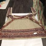 Lucky Brand  Knit Open Collar Cardigan S Southwestern Academia Boho Western Photo 5