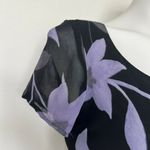 TESSUTO Floral Dress SMALL black PURPLE short sleeves Photo 4