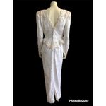 Vintage wedding sequenced dress with detachable skirt & train Ivory gold medium White Photo 15