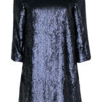 J.Crew  Navy Blue Long Sleeve Sequin Tie Back Mini Dress size 2 NEW Tags Party Photo 0