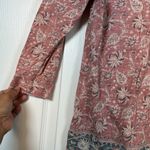 Lucky Brand  V-Neck Pink Blue 3/4 Sleeve Shirt Size Small GUC #6549 Photo 2