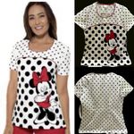 Disney Graphic White and Black Short Sleeve Scrub Tee size S Photo 1