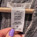 Esley ‎ Gray Cotton Linen V-Neck Mini Dress Sz Medium Photo 2