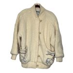 TUNDRA Sweater Jacket Embroidered Pockets 100% Wool Lined Small Vintage 70’s Photo 3
