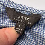 Joe’s Collection One Shoulder Ruffle Gingham Top Blue White Size Small Photo 2