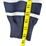 Free Assembly Womans Sweater Navy/White Stripe M Button Shoulder Boat Neck Blue Size M Photo 5