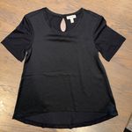 Nordstrom Black Oversized Crewneck Blouse with Keyhole back, size XXS Photo 0