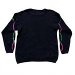 Vintage Sheridan Square Sequin Sweater Silk Angora Holiday Women's Size Large Black Photo 1