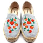 Anthropologie New Soludos x Oranges 8.5 Embroidered Chambray Denim Espadrille Photo 4