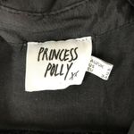 Princess Polly Womens Blouse Top Flared Sleeve Button Down Satin Black 2 Photo 3