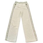 Maje Poppy Piped Cotton Boucle Wide Leg Pants in Ecru size 3/Large Photo 4