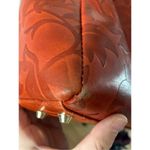 Ladies Valentina Embossed Leather Handbag Handmade in Italy Orange Photo 6