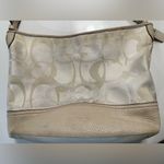 Coach Signature Hobo Shoulder Bag beige canvas/leather Photo 3