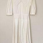 Gunne Sax Vintage  Ivory Cotton Lace Collared Praire Midi Dress Bridal Cottage Photo 0