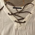 Brandy Melville  | White Blouse Deep V Neck One Size Photo 1