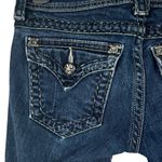 Miss Me SZ 25 Skinny Jeans Low-Rise Silver Embroidery Button-Flap Pockets Hemmed Photo 7