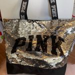 PINK - Victoria's Secret Victoria secret pink flip sequin gold/silver bling tote bag Photo 3