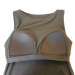 Uniqlo Washable Knit Bra Dress Sleeveless Built in Bra Medium Olive Green Fall Photo 8