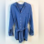 Aerie Gauzy Belted Romper Long Sleeve Oversized With Pockets XS Photo 1