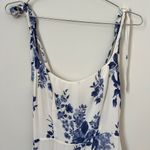 Reformation Annabell Lucerne Blue White Floral Mini Smocked Dress Size 4 Photo 3