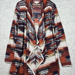 Lucky Brand Open Front Cardigan Sweater Sz L Southwest Aztec Mid Length Casual Photo 0
