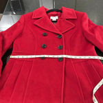 st. john's bay St. John’s Bay Cashmere And Wool Blend Pea Coat Deep Red Size Medium NWOT Photo 9