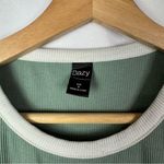 Dazy Green Climb The Mountain Green Ribbed Camp Short Sleeve T Photo 3