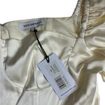 We Wore What  Cream Satin Puff Sleeve Dress Photo 2