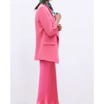 ZARA  Open Front Blazer Small Pink Rolled 3/4 Sleeves Oversized Cascade Neck Photo 11