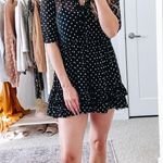 Nicholas Black Polka Dot Chiffon Ruffle Mini Dress Photo 4