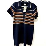 Tuckernuck Midnight Cacao Wright Mini Polo Dress Navy and Brown Womens Size XL Blue Photo 2