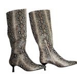 Madden Girl  Snake Print Dicee Kitten Heel Knee High Boots Size 6.5 Wide Calf New Photo 5