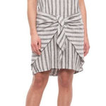 Drew  linen stripe‎ tie front dress sleeveless Photo 0
