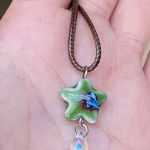 Handmade green ceramic star boho fairy cottage y2k necklace⭐️💚 Photo 7