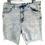 Risen  Jeans Shorts Womens Size 3XL Light Blue Denim Distressed Raw Hem High Rise Photo 0