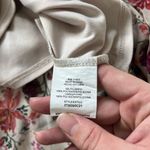 AUW  Floral Midi Dress Women’s Medium Beige Red Short Sleeve Boho Peasant Western Photo 11