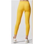 Carbon38 Ribbed 7/8 Legging Womens XS Yellow Athletic Pants Photo 1