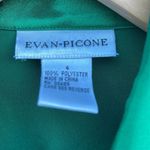 Evan Picone  green button front long sleeve blouse black embellishment size 4 Photo 2
