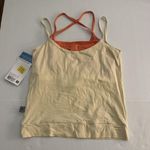 InSport Asana Soy Tank Top Womens Medium Yellow Orange Criss Cross Yoga Made USA Photo 5