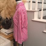 J. McLaughlin Pink Gingham Preppy Plaid Print Button Down Top Blouse Size 8 Photo 2