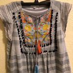 THML  Embroidered Detailed Cap Sleeve Cotton Dress with Pom-pops S Photo 1