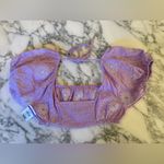 Free People NWT Lotus Crop Top Lilac Purple Embroidered White XS Photo 2