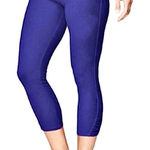 Athleta NWT Ruched OC Kama Iris Blue Organic Cotton Capri Cropped Pants sz XS Photo 0