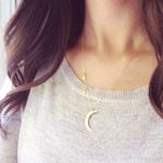 Moon & Stars Charm Gold Silver Necklace Dainty Photo 0