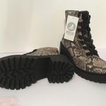 Snake Print Combat Boots, Size 7 Gray Photo 5