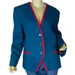Pendleton TEAL BLUE AND PINK VINTAGE 1980'S WOOL BLAZER (16) Photo 0