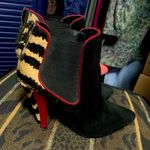 Dv calf hair navy red & black ankle booties boho classic evening designer Size 7 Photo 1