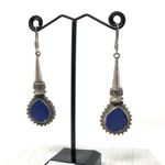 Lapis lazuli, 925 stamped vintage earrings Photo 7